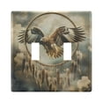 thumbnail image 2 of 3 Gang Light Switch Cover Plate Eagle Clouds Feather Wall Plate Decorate Electrical Outlet Cover Plates 4.56”x4.48”, 2 of 8