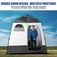 thumbnail image 5 of GVDV Camping Shower Tent, 2 Rooms Oversize Outdoor Portable Shelter, Privacy Tent with Detachable Top, 87" x 47" x 87", 5 of 9
