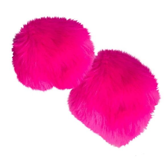 hoksml Women's Faux Fur Sleeves Wristbands Gloves Plush Solid Color Winter Fashion Comfort Thermal Gloves