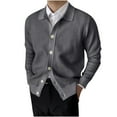 thumbnail image 2 of Mikilon Cardigan Tricoté à Revers pour Hommes, Élastique et Slim, 2 of 3
