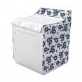thumbnail image 2 of Hawaii Washer Cover, Monochrome Foliage Bouquet Abstract Art the Flower of Aloha State Hibiscus, Waterproof Dustproof Decorative Fabric, 29" x 28" x 40", Navy Blue White, by Ambesonne, 2 of 3