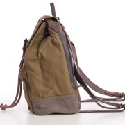 TimberWolf Vintage Daypack Backpack w/ Waxed Canvas, Laptop Compartment, Water-Resistant Lining, Leather Trim, Adjustable Straps & Front Zipper Pocket – The Daypack