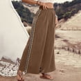 thumbnail image 6 of Outfmvch Flowy Pant Wide Leg Sweatpants Women Lounge Pants Women Linen Pants Baggy Pants for Women Track Pants Women Hiking Pants Women Contrast Side Stripe Sweatpants Women Brown M, 6 of 8