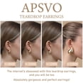 thumbnail image 3 of APSVO 18K White Gold Plated Hoop Earrings for Women S925 Sterling Silver Post Chunky Waterdrop Hypoallergenic Earrings Birthday Mothers Day Jewelry Gifts Teen Mom Ideas, 3 of 6