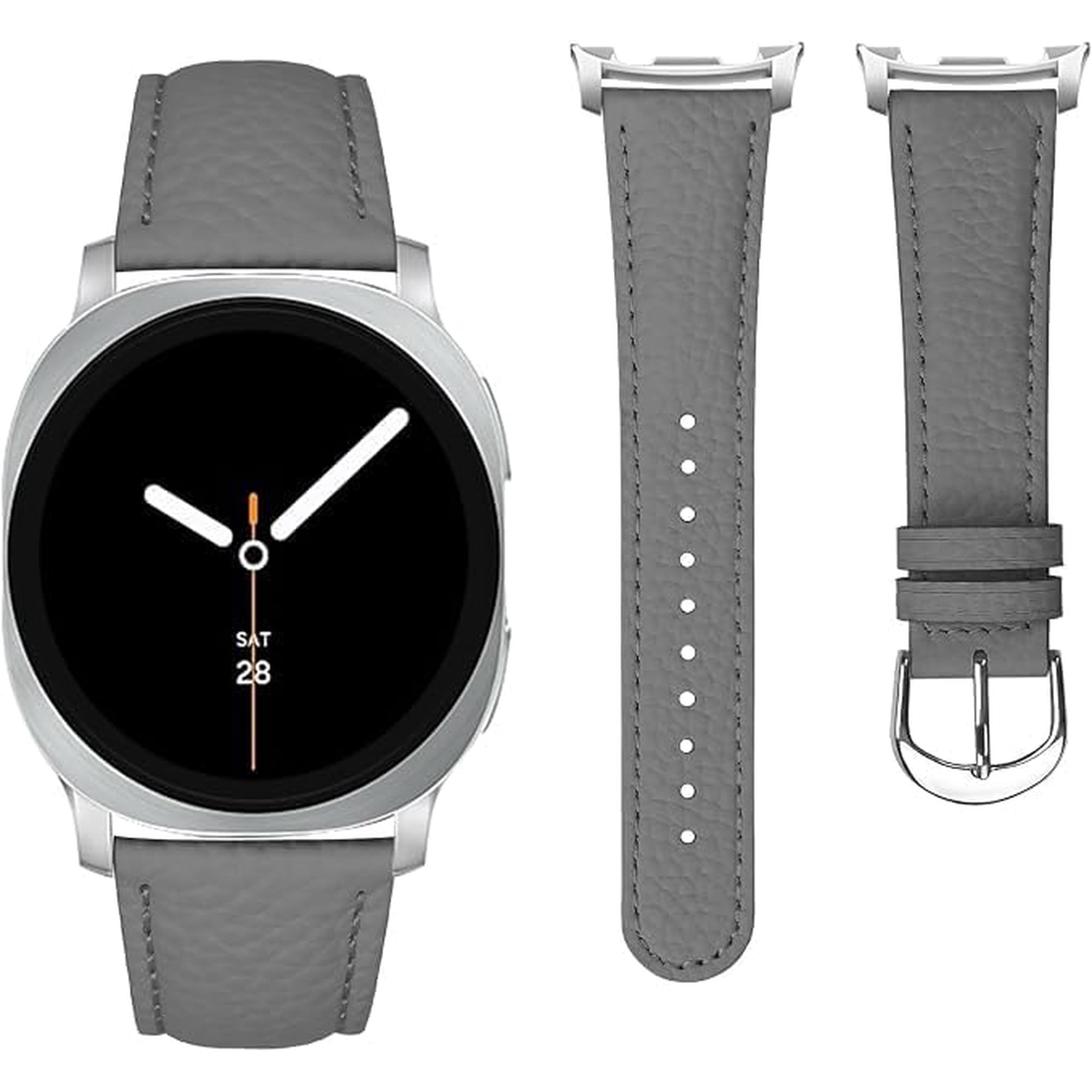XIHAMA Premium Leather Watch Strap Adjustable Replacement Wristband Compatible with Samsung Galaxy Watch 8/9 40mm 44mm, Durable Outdoor Smartwatch Band for Men & Women