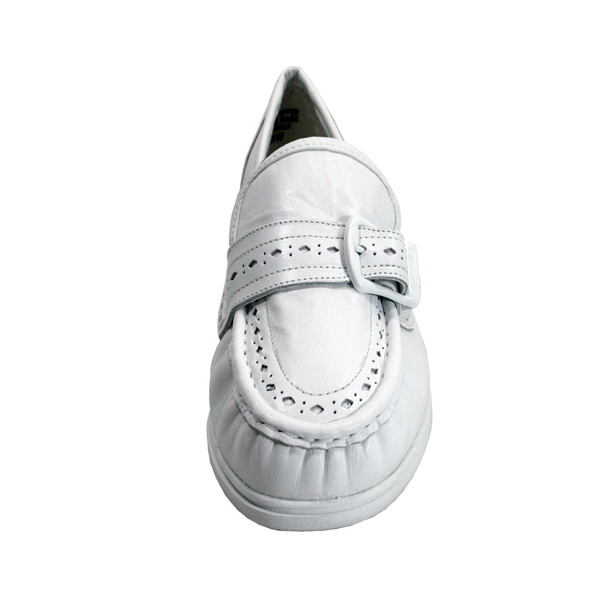 24 HOUR COMFORT Livia Women's Wide Width Leather Shoes WHITE 5