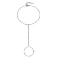 thumbnail image 1 of Silver Hand Chain Bracelet Ring Bracelet Hand Chain Adjustable Finger Ring Bracelet compatible with Women, 1 of 4