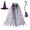 Purple, variant on siminsem Adult Halloween Wizard Set with Hooded Cloak Witch Hat Magic Wand Hollow Out Net Pattern Cosplay Role Playing Party Dress Up Prop for Men Women 1 Pack, Purple,One Size
