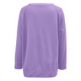 thumbnail image 4 of Womens Tops Women's Solid Sweatshirt Women's Crew Neck Sweatshirt Loose Fit Oversized Pullover With Zippered Side Slits Long Sleeved Tops For Fall Fashion, 4 of 5