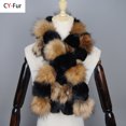 thumbnail image 2 of Bufanda de piel de mapache auténtica de marca de lujo para mujer, bufanda de piel de zorro auténtica y cálida para invierno, bufandas con forma de anillo de piel de zorro auténtica, 2 of 5