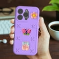 thumbnail image 4 of Compatible with iPhone 16 Pro Kids Boys Girls Skin Friendly Case, Cute 3D Bowknot Butterfly Floral Bee Cartoon Design Soft Silicone Shockproof Protective Drop-resistance Stylish Cover, Purple, 4 of 6