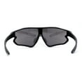 thumbnail image 4 of Mens Color Mirror Aerodynamic Block Shield Lens Plastic Sport Sunglasses Black Silver Mirror, 4 of 4