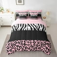thumbnail image 2 of Erosebridal Grey Cheetah Print Bedding King Size, Rustic Animals Bed in a Bag King size, Zebra Room Decor, Reversible 7pcs, 2 of 5