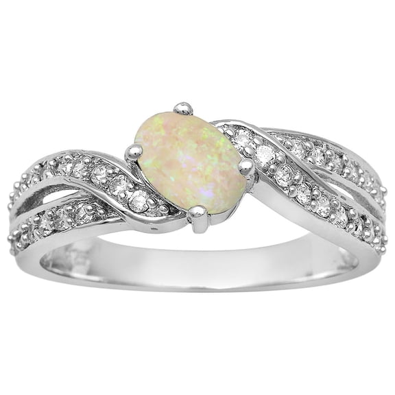 Cluster 6X4 MM Oval Natural Opal 925 Sterling Silver Valentines Day Gifts Ring