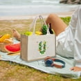 thumbnail image 3 of Mepaouo Womens Initial Canvas Beach Bag Embroidery Personalized Tote Gift for Mom Teacher Friend(U), 3 of 5