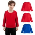 thumbnail image 6 of zbxnLI 3 Pack Toddler Boys Long Sleeve Shirts Girls Cotton Crewneck T-Shirts Kids Basic Soft Tee Tops, 6 of 7