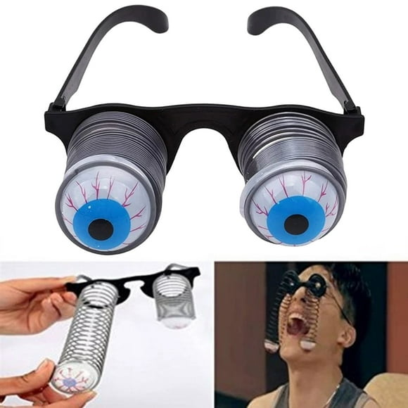 Jkkant Droopy Spring Glasses, Wobbly Novelty Gag Glasses with Googly Eyes, Funny Halloween Joke Props, Party Prank accessory for Adults Kids