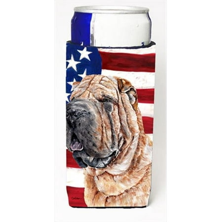 

Shar Pei With American Flag Usa Michelob Ultra bottle sleeves Slim Cans 12 Oz.