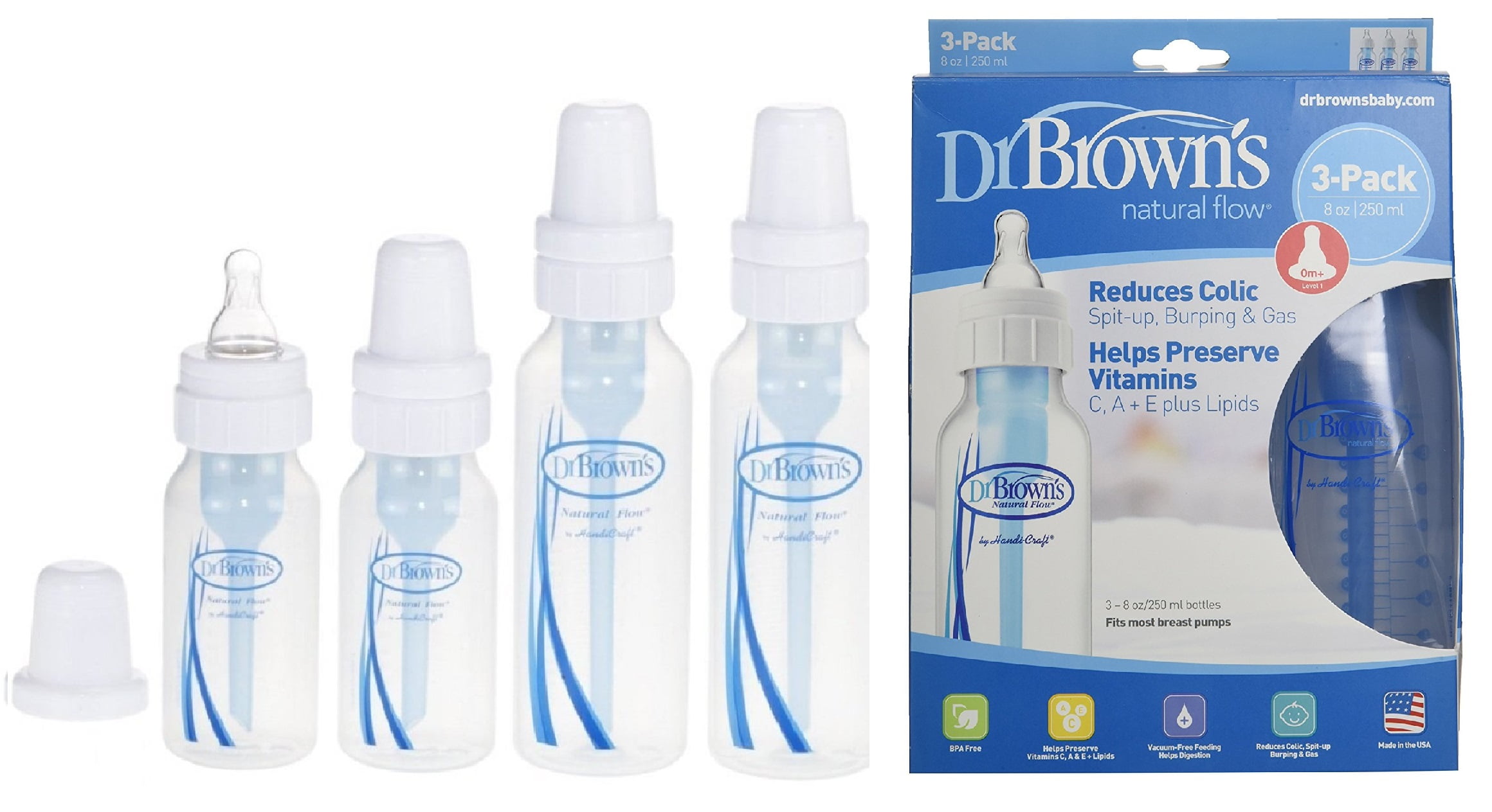 Dr. Browns Bottles 4 Pack (2 8 oz bottles) and (2 4 oz bottles