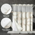 thumbnail image 4 of Americanflat Rideau de Douche Sans Crochets 72x75 - Rideau de Douche Moderne Résistant à l'Eau avec Panneau Transparent, Doublure à Encliqueter et Oeillets Durables - 100 % Polyester - Beige Chaud et Ivoire, 4 of 5