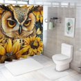 thumbnail image 7 of Pratyus Owl Sunflowers Butterfly Modern Waterproof Shower Curtain for Country Cottage & Farmhouse Bathroom Decor 100% Polyester Fiber Home Bathroom Curtain Decoration with Hooks 36x72, 7 of 7