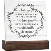 Love Decor,I Love You In The Morning Ceramic Table Sign Decor,Rustic Love Quotes Ceramic Table Sign For Home Bedroom Desk Shelf Table Decor