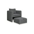 thumbnail image 6 of Signature Design by Ashley Vreni Accent Chair and Ottoman, Charcoal Black, Small Space Living Room Accent Seating, Polyester Upholstery, 6 of 8