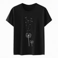 thumbnail image 4 of Paguaki T Shirts for Women Round Neck Dandelion Printed Loose Short Sleeved Tees Casual Spring Summer Tops, 4 of 4