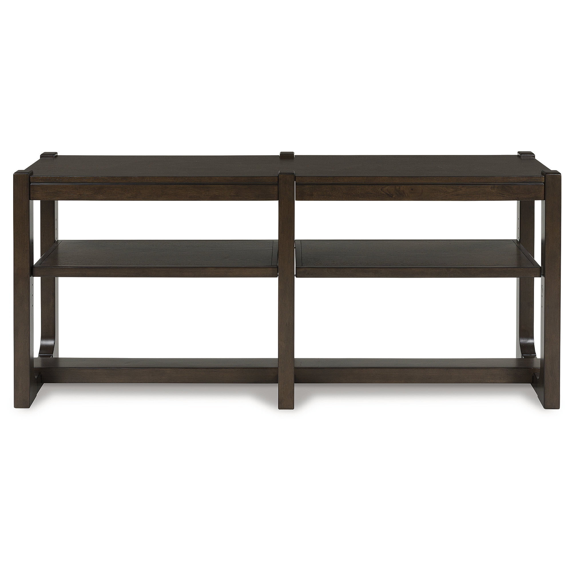 Signature Design by Ashley Breckington Console Table - Modern Sofa Table with Adjustable Shelves, Dark Brown