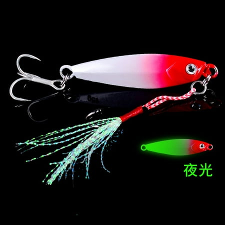 2PC Fishing Jig Bait 7g/10g/15g/20g/30g Metal Laser Jig Casting Spoon Fishing Lure
