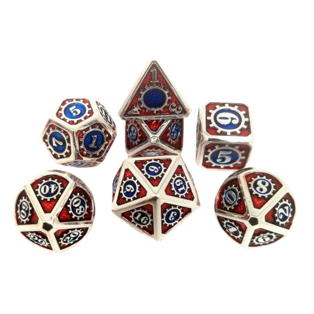 de Dados de Metal de 7 Piezas de Dados D&D de Metal Poliédrico Aleación de Zinc con para DND 24 Yotijar Lote de dados poliédricos