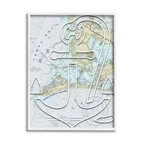 Stupell Industries Detailed Tampa Bay Florida Map Anchor Symbol , 11 x 14, Design by Lil' Rue