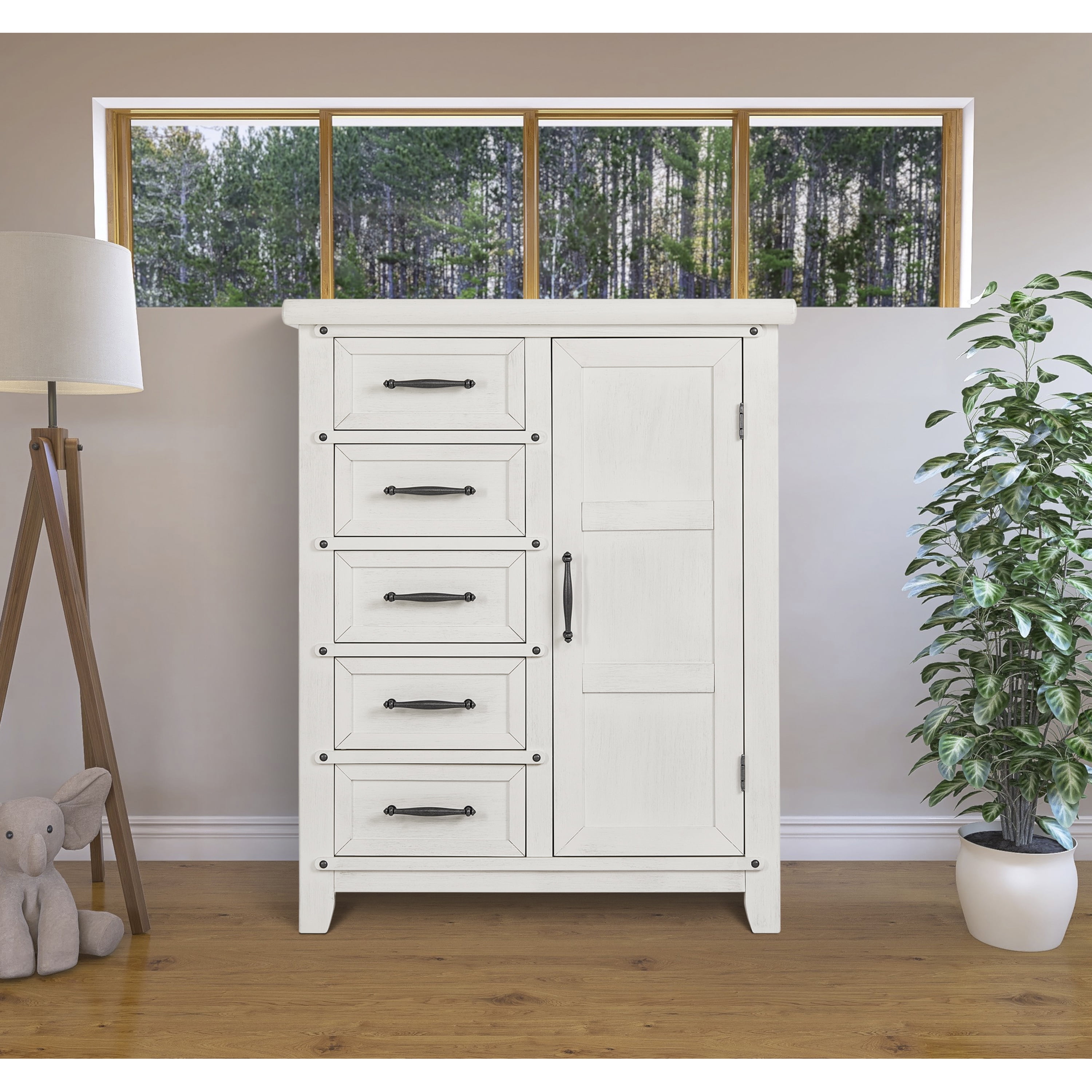 Evolur Andorra Chifferobe, Designed for Storage, Solid and Sturdy Build, Weathered White