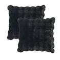 thumbnail image 3 of Home Soft Things Bubble Textured Faux Fur Pillow Covers, Set of 2, 20"x20", Black, 3 of 8