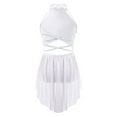 thumbnail image 3 of Aiihoo Girls Lyrical Dance Dress Sleeveless Backless Leotard Dress Sparkle Modern Dancing Dress White 16, 3 of 6