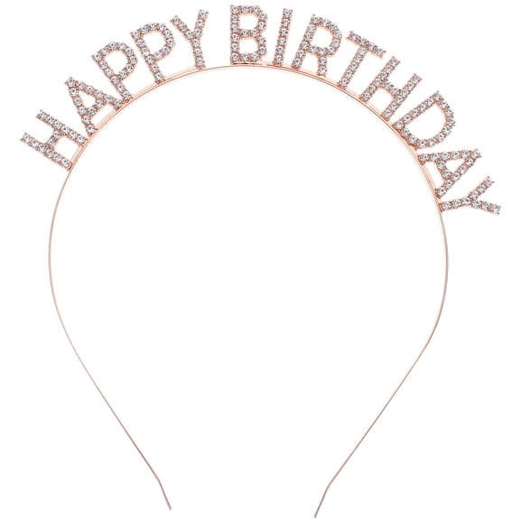 LEORX birthday headband adult woman Rose Gold Alloy Hair Ornament Women Birthday Party 1Pack