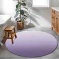 thumbnail image 4 of Purple Ombre Round Area Rug 4 FT, Non Slip Indoor Outdoor Rug, White Gradient Modern Abstract Art Washable Soft Circular Carpet Non-Shedding Floor Mat for Coffee Table Nursery Foyer Balcony, 4 of 9