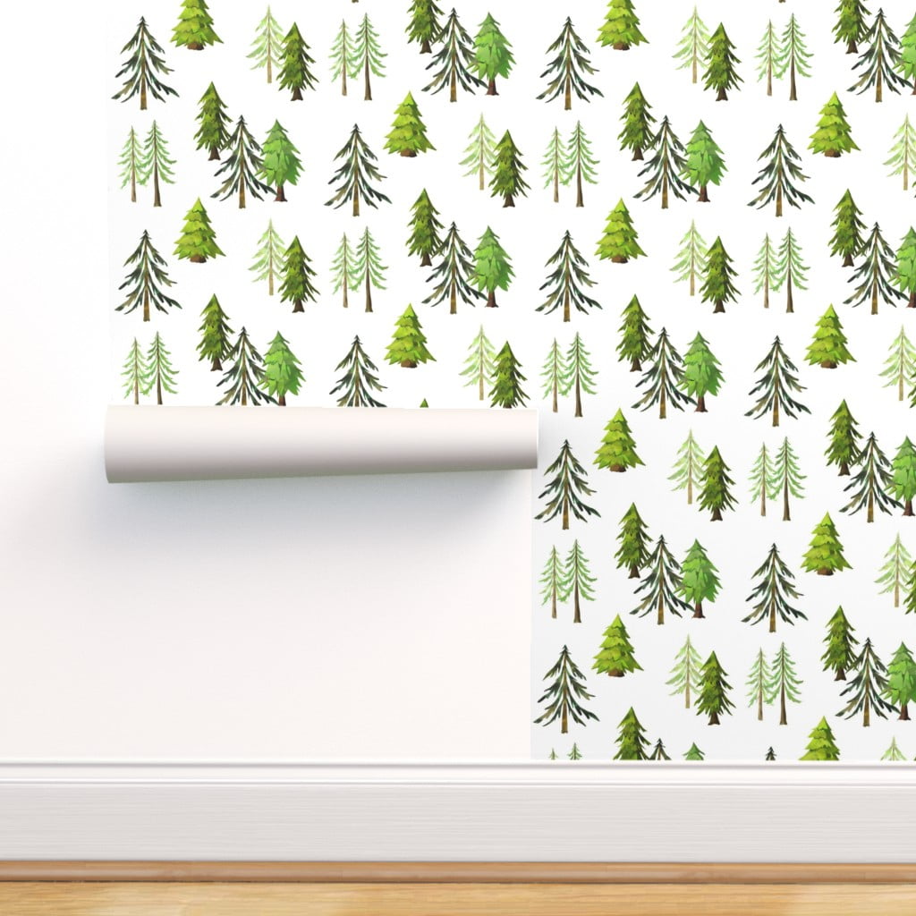Peel-and-Stick Removable Wallpaper Forest Woodland Trees Pine - Walmart