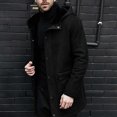 thumbnail image 2 of Yiliang Men's Suede Thick Insulation Jacker Hooded Casual Jacket Coat,Black,3XL, 2 of 6