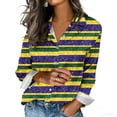 thumbnail image 4 of Blouses à Manches Longues pour Femmes Veste en Denim Décontractée Imprimée Polyester Coupe Régulière, 4 of 6