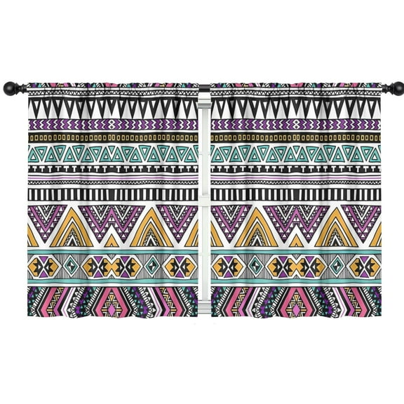 Blackout Kids Curtains,Colorful Geometric Triangle Diamond Pattern Childrens Insulated Curtains Set Of 2,Bedroom Essentials,Toddler Room Decor 42x54in(106x137cm)