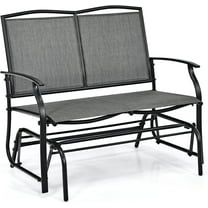 ZOPan Patio Glider Benches for Outside, Swing Glider Chair with Steel Frame, 400 LBS Capacity, Patio Swing Rocker, 2-Person Loveseat for Backyard, Poolside, Lawn, Balcony, Porch Glider Bench(Gray)