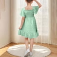 thumbnail image 6 of Summer Dresses for Girls Short Sleeve Girls Casual Dresses Smocked Embroidered Girls Beach Dress Girl Dresses 13-14 Years, 6 of 8