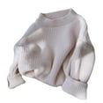 thumbnail image 2 of Visland Kids Knitwear ,Toddler Baby Girl Boy Solid Color High Elasticity Sweater Fall Winter Warm Long Sleeve Knit Sweater, 2 of 8