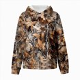 thumbnail image 4 of TOWED22 Girl's Camo Hoodies Long Sleeve Drop Shoulder Hooded Sweatshirts Pullover Tops Vintage Streetwear,Gold,5-6, 4 of 6
