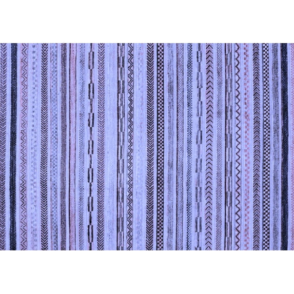 Ahgly Company Indoor Rectangle Abstract Blue Modern Area Rugs, 4' x 6'