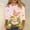 A1443 Pink, variant on Easter Blouse for Women White Bunny With Eggs And Daisies Print 3/4 Sleeve Round Neck Spring Holiday Festival Casual Tops Flowy Soft Graphic Tee Shirt For Women