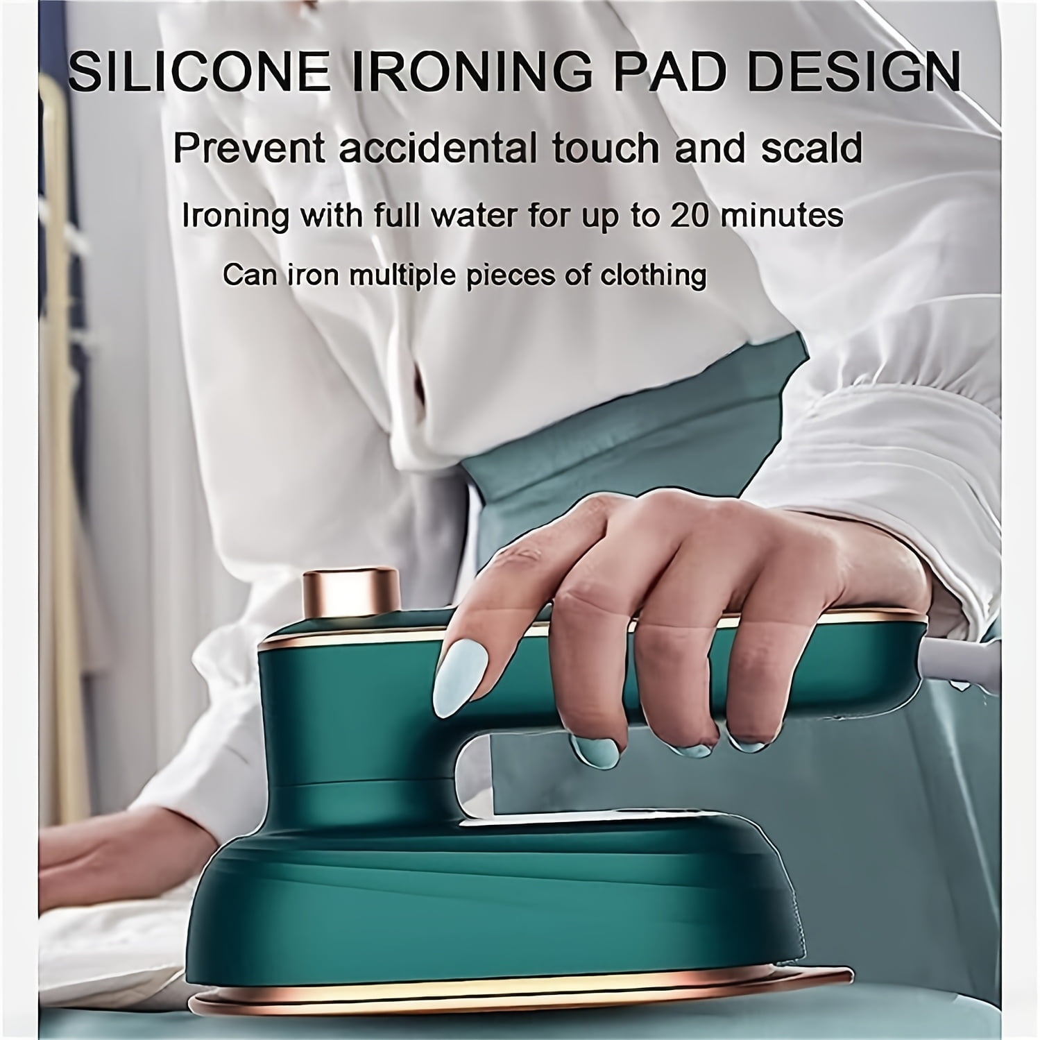 Portable Handheld Garment Mini Electric Iron, Travel Steamer Iron for Clothes Mini, 10S Fast Heating Powerful Wrinkle Remover, 180° Rotating Handle for Home, Travel, Apartment, Hotels