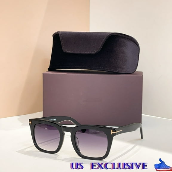 US Exclusive FT0751 Square Frame Sunglasses – UV400 Protection, Classic & Lightweight