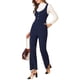 thumbnail image 5 of INSPIRE CHIC Mono Casual de Mujer con Pierna Ancha y Bolsillos, Overoles de Punto, Talla XL, Azul Marino, 5 of 6